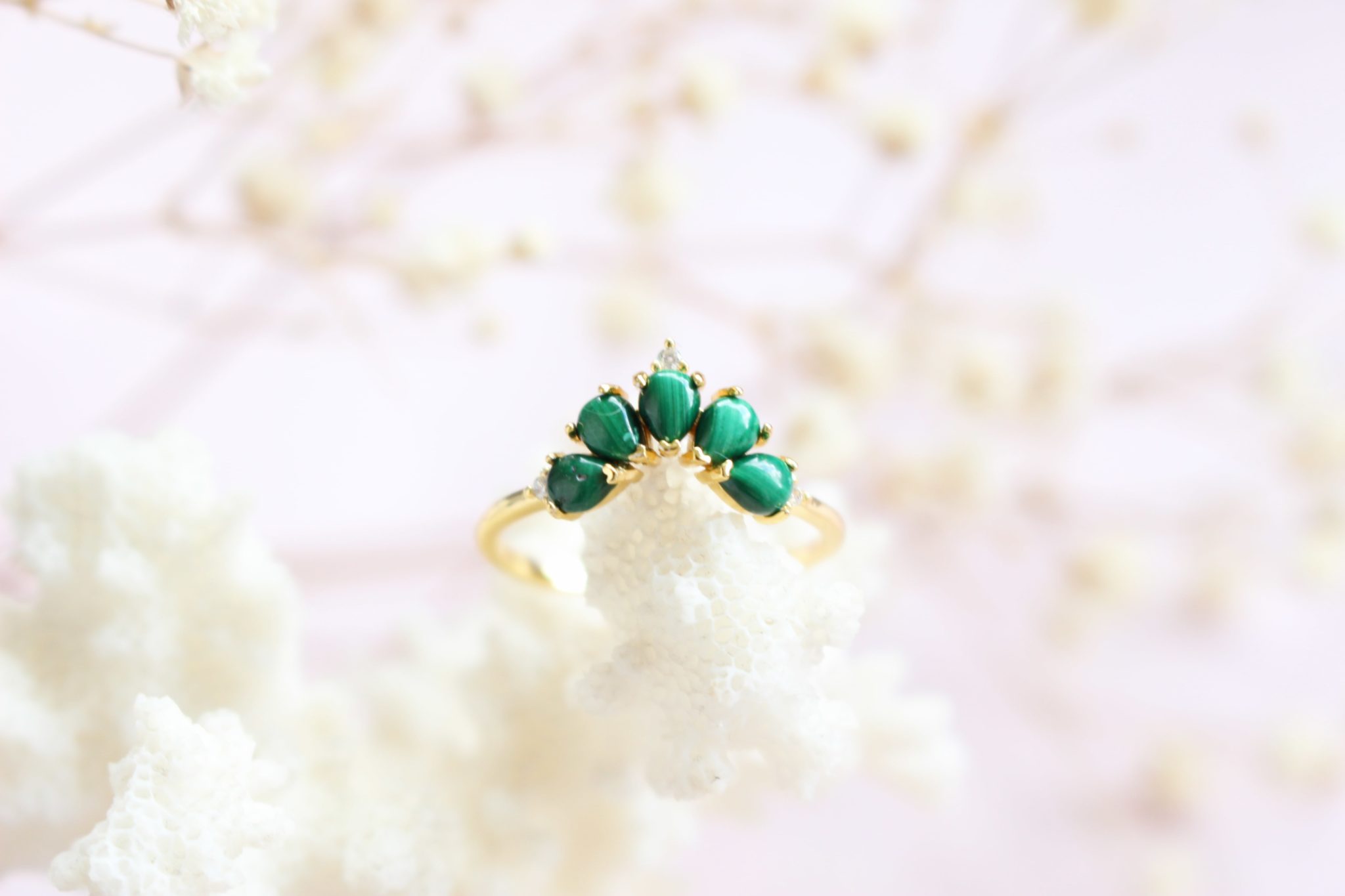 Bague Diad me Victoria Malachite Boutique Holistique Rose