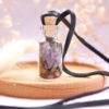Collier avec fiole de Tourmaline Multicolore et codon de cire